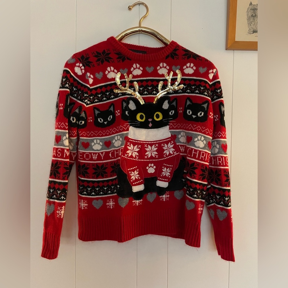 Urban Heritage Cat Christmas Sweater